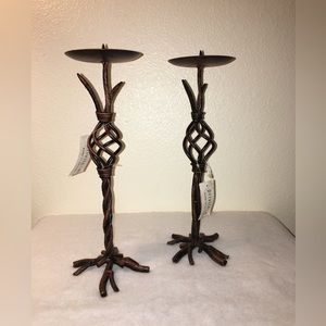 Privilege Branch Candlestick-Bronze & Black